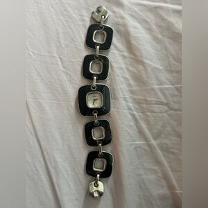 Fossil ES-1728 black silver bracelet watch